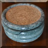 D68. Set of 4 green granite coasters. Pier 1 Imports. - $8